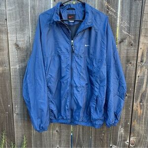 Vintage 90’s Nike Retro Windbreaker Blue Full Zip Jacket Size XL